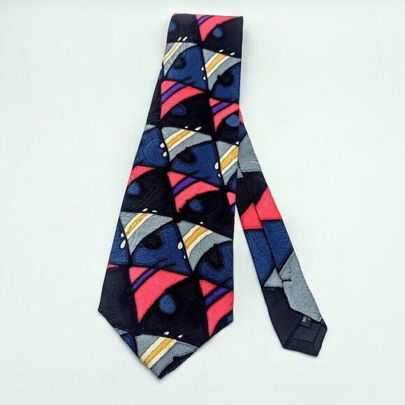 Robert Daskal Hand Painted Silk Jacquard Tie - Picture 1 of 5